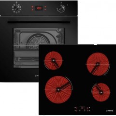 Pyramis PO782008SBL + PHC62410FMB Φούρνος άνω Πάγκου 78lt με Κεραμικές Εστίες Π59.5εκ. Μαύρος